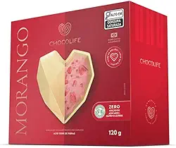 Coração Chocolate Branco Com Morango - Chocolife - 1unx120g