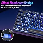 CHONCHOW Wired Gaming Keyboard, 104 Keys Full Size, with Anti-Ghosting and Multimedia Keys, LED Backlit Light Up Keyboard for PC Mac Laptop Desktop, Gaming or Office - Image 5