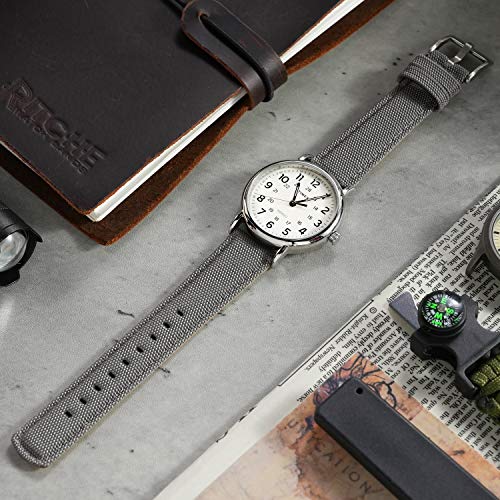 Image of Ritche Sailcloth Watch Band Quick Release Watch Strap Compatible with Samsung Galaxy Watch 6 Band Classic 43mm 47mm 40mm 44mmTimex / Seiko /Fossil /Citizen Watch Bands for Men Women