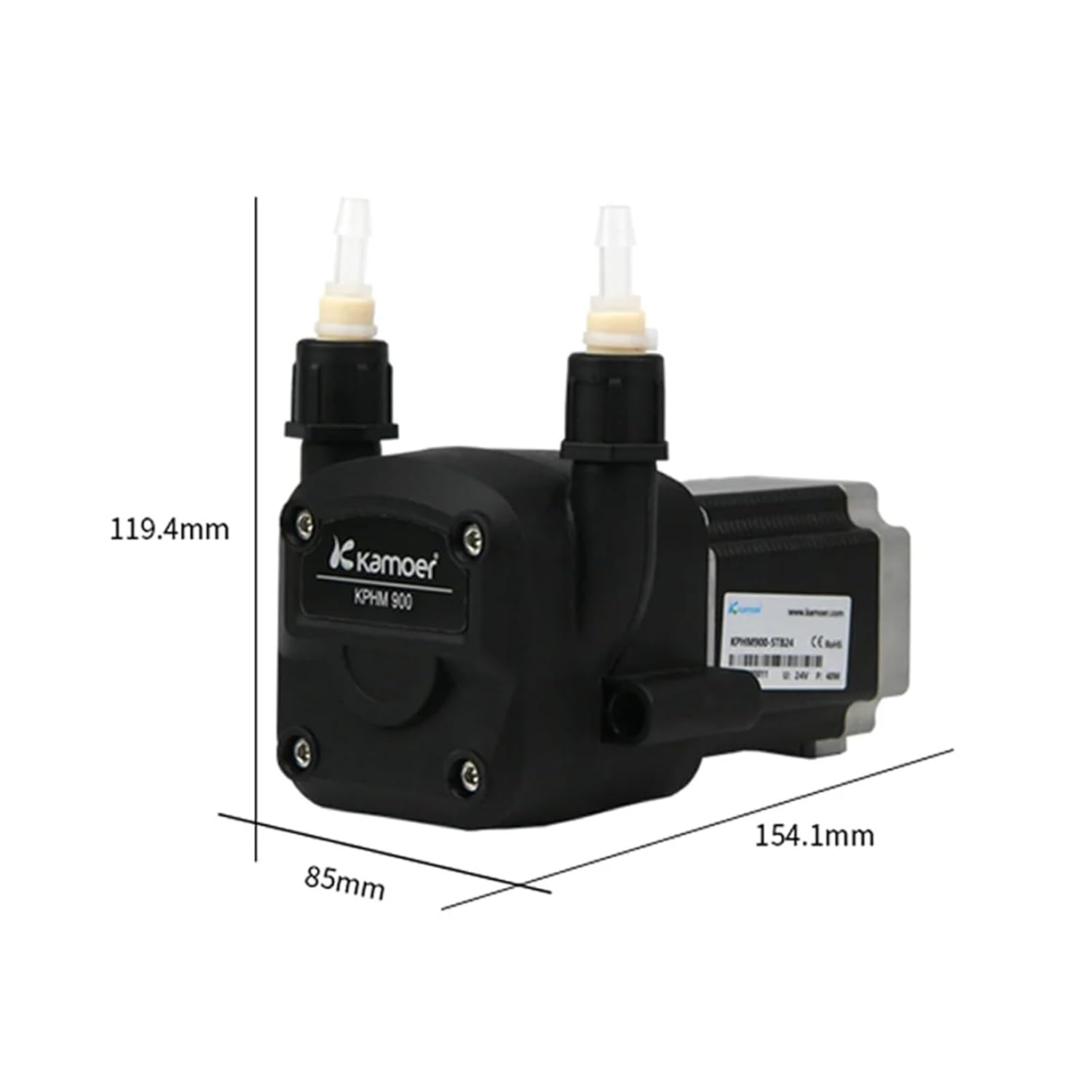 KPHM900 Peristaltic Dosing Pump 900ml/min 24V Stepper Motor Adjustable Flow Self-priming Pump with High Flow B24 6.4x11.4(Kphm900-hbb24)