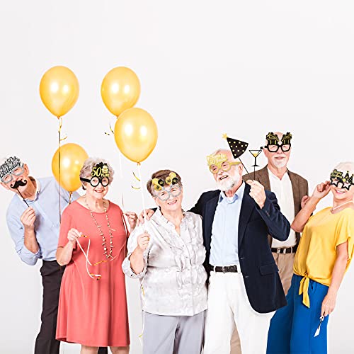 Threan 36 Pcs 50th Birthday Party Eyeglass Decor, Birthday Paper Eyeglass Gifts for Men Women Party Favors Supplies - Image 5