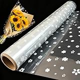RYIRXI Rollo Papel de Regalo Celofan Transparente con Flores Estrellas Dibujos, Papel Envolver Celofán Regalo Cumpleaños Boda Navidad Envolver Regalos Personalizado
