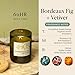 Paddywax Eco Collection Scented Soy Wax Candle in Glass Jar, Bordeaux Fig & Vetiver Fragrance, Green Vessel with Wood Lid, 8 oz