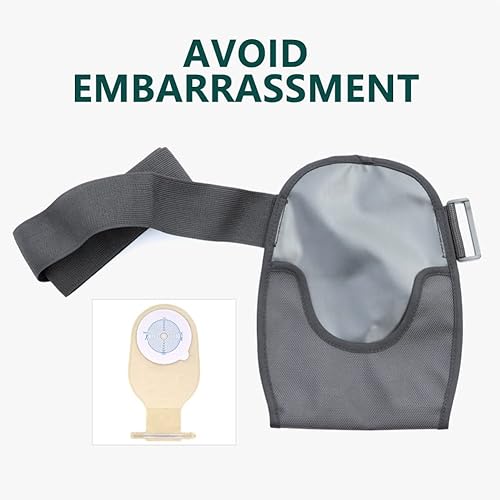 Miniatura 5 de homfanseec Fundas para bolsas de ostomía impermeables con banda de fijación elástica ajustable, funda universal para estoma para ileostomía,