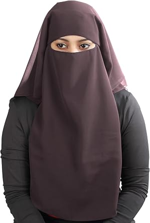 MyBatua 3 Layers Saudi Niqab In Breathable Georgette, Wholesale Price, 1pc Face Veil NQ-003