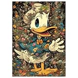 5D DIY Diamond Art Painting Kit Full Drill, Colorful Diamond Art Craft Crystal Embroidery Cross Stitch Pictures Paintings by Numbers for Kids Adults Gifts Home Wall Decoration - Gentleman Donald Duck - Image 1