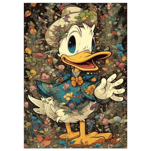 5D DIY Diamond Art Painting Kit Full Drill, Colorful Diamond Art Craft Crystal Embroidery Cross Stitch Pictures Paintings by Numbers for Kids Adults Gifts Home Wall Decoration - Gentleman Donald Duck