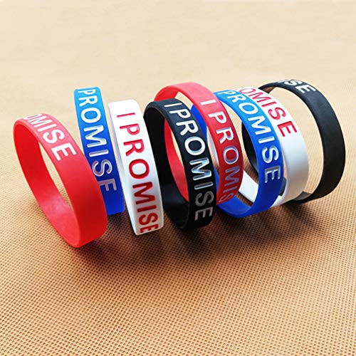 TOYANDONA 15 peças de pulseiras motivacionais de silicone I PROMISE Letter Wristband Anéis de mão pa