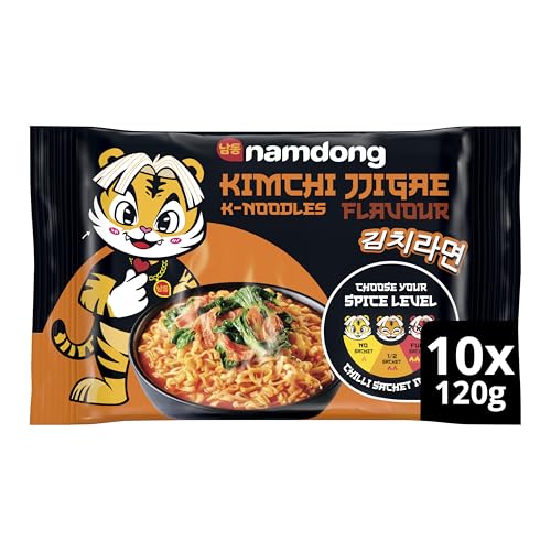 Namdong Kimchi Jjigae Noodle Block Korean-style instant noodles with a sachet of chilli mix 10x 120 g