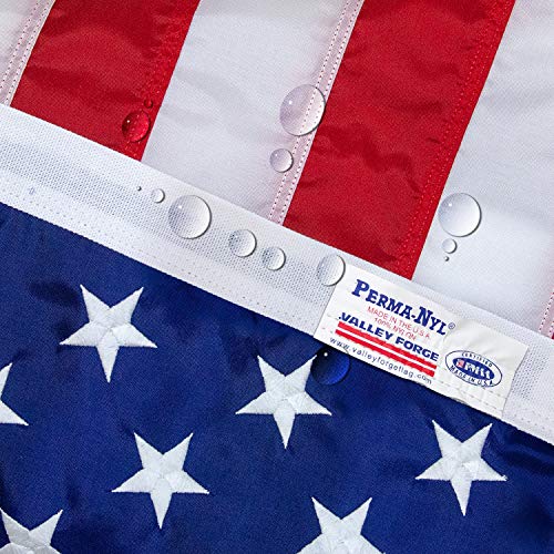 American Flag - 100% Made In The Usa - 5' X 8' Ft – Perma-Nyl Sewn Nylon With Grommets - Sturdy, Durable, And Patriotic - Great For Gardens, Homes, Patios And Cars - By Valley Forge Flag #TOP3