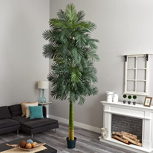 Image of Nearly Natural 10ft. Double Stalk Golden Cane Artificial Palm Tree