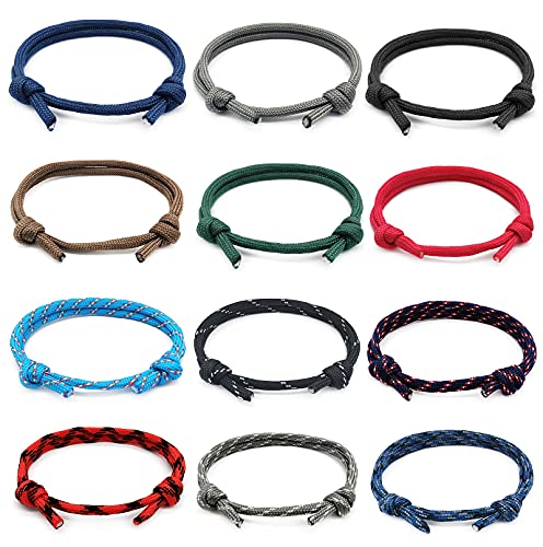 Jewdreamer 12Pcs Nautical Braided Bracelets For Men Women Handmade Rope Paracord Bracelet Cool String Friendship Bracelet Adjustable #TOP26