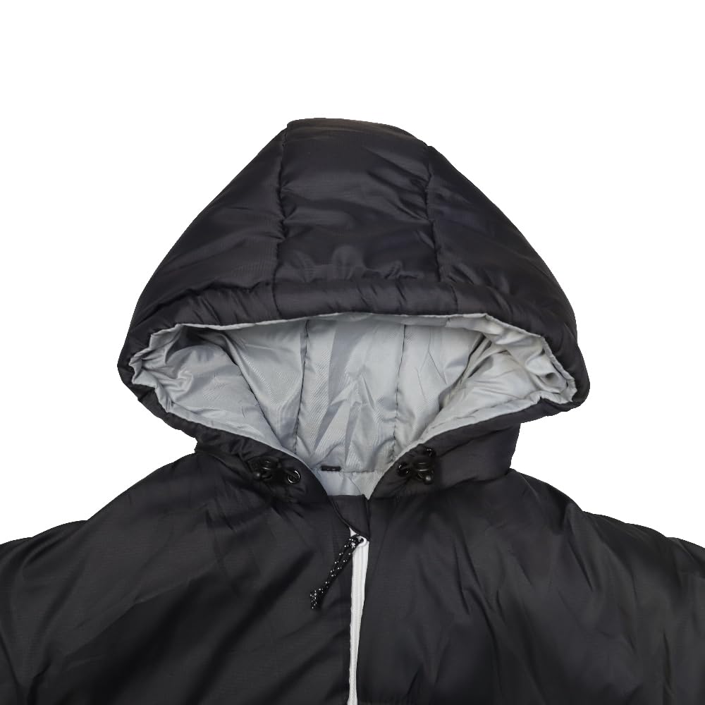 Thermotuff Wearable Sleeping Bag with Dual Hoodie, Long Sleeves, Pockets & Adjustable Drawstring - Ideal for Camping, Cold Weather Hiking, and Stadium Sak Blanket, (L-XL)