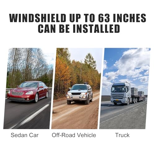 Image of 1 PC American Flag Car Windshield Snow Cover, 66.9In x 47.2In Durable Oxford Vehicle Front Window Winter Protection, Universal Foldable Waterproof Accessories for SUVs Trucks Cars (Black)
