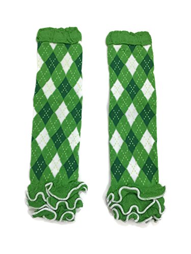 Rush Dance Green White Argyle Ruffles St Patrick's Day Baby/Toddler Leg Warmer