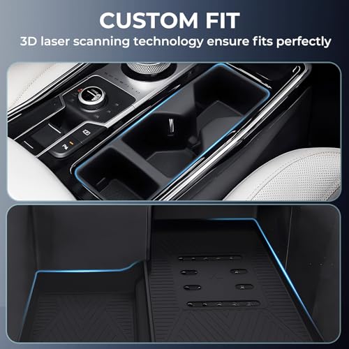 Image of Cup Holder Insert & Wireless Charging Protective Mat for KIA Sorento 2026 2025 2024 2023 2022 2021, Interior Accessories Cup Holder & Wireless Charger Cover Pad for 2021-2026 Sorento, Black