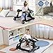 BABY JOY 4-in-1 Baby Walker, Foldable Activity Walker with Adjustable Height & Speed, Music, Lights, Anti-Rollover, Toddler Push Walker, Baby Walker with Wheels for Boys Girls 6-18 Months (Black)