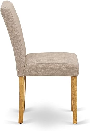 Miniatura 7 de East West Furniture CAAB7-OAK-04 - Juego de mesa de comedor moderno de 7 piezas que consta de una mesa rectangular de madera y 6 sillas tapizadas de