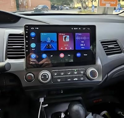 10-inch Car Stereo Radio for Honda Civic 2006-2011, 4+64GB, Android 13 Head Unit with CarPlay Android Auto GPS Navigation WiFi Bluetooth SWC, FM/RDS Radio, AHD Backup Camera