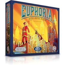 Stonemaier Games Euphoria Build a Better Dystopia Base Game by Jamey Stegmaier & Alan Stone | Competitive Dice Worker Placement Strategy Board Game for Adults & Family | 2-6 Players, 60 Mins