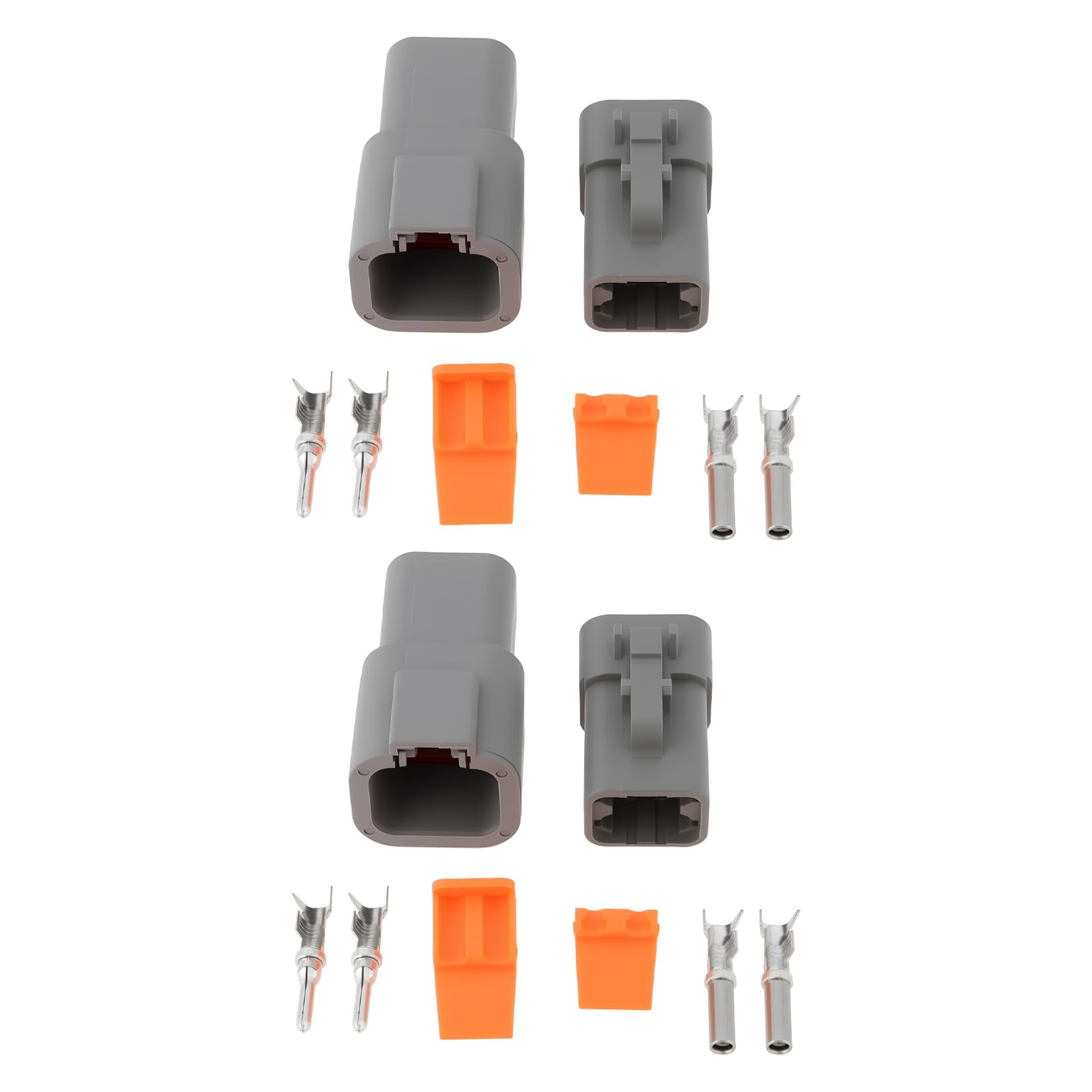 The Lord of the Tools 2Set 4Pin DTP04-4P DTP06-4S Waterproof Connector Kit Compatible with Deutsch for Automobiles Motorcycles Trucks