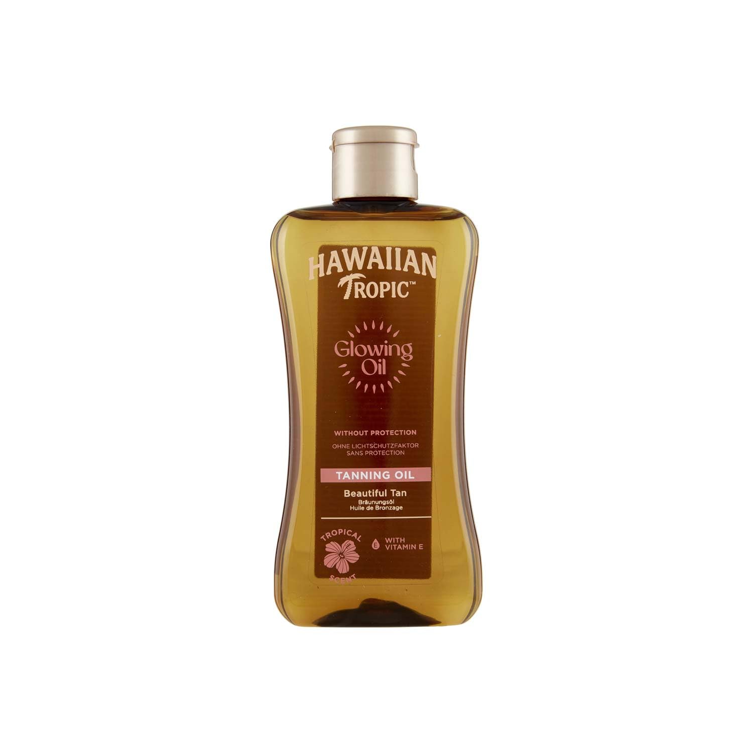 HAWAIIAN Tropic Tanning Oil Spf 0 - Aceite Bronceador Solar Sin Protección, Fragancia Tropical, Marrón, 200 Mililitros