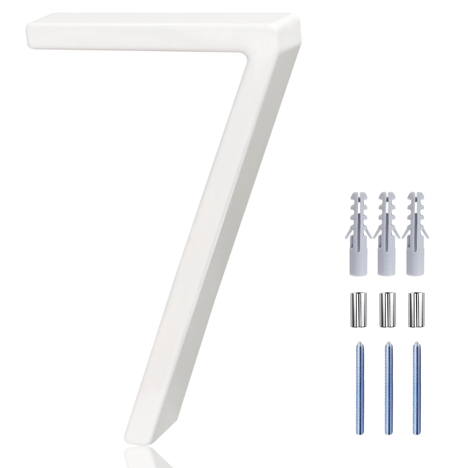 Photo 1 of 6 Inch White House Numbers for Outside modern - Modern Floating House Numbers, Creats Attractive Interesting Shadows, High Gloss Number 7