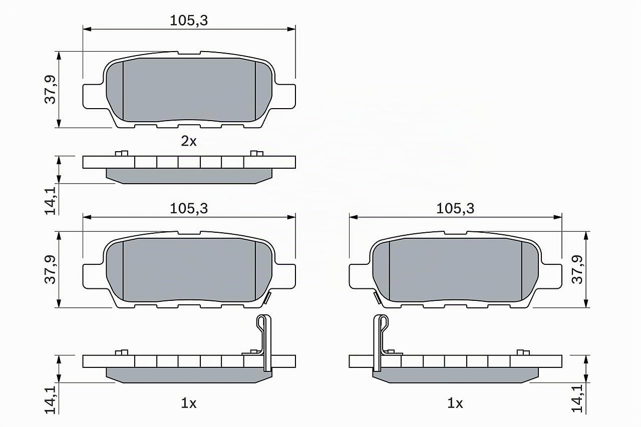 BOSCH Bremsbelagsatz, Scheibenbremse 0986494090