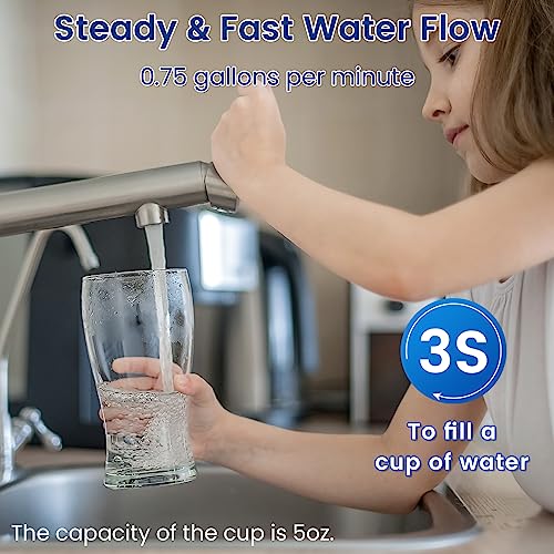 Image of Vortopt Water Filtration, Q5-C2 28000 Gallon Under Sink Water Filter | NSF /ANSI 42 Certified Water Purifier for Sink,Large Flow Flux, Reduces PFOA /PFOS, Direct Connect to Kitchen Faucet.