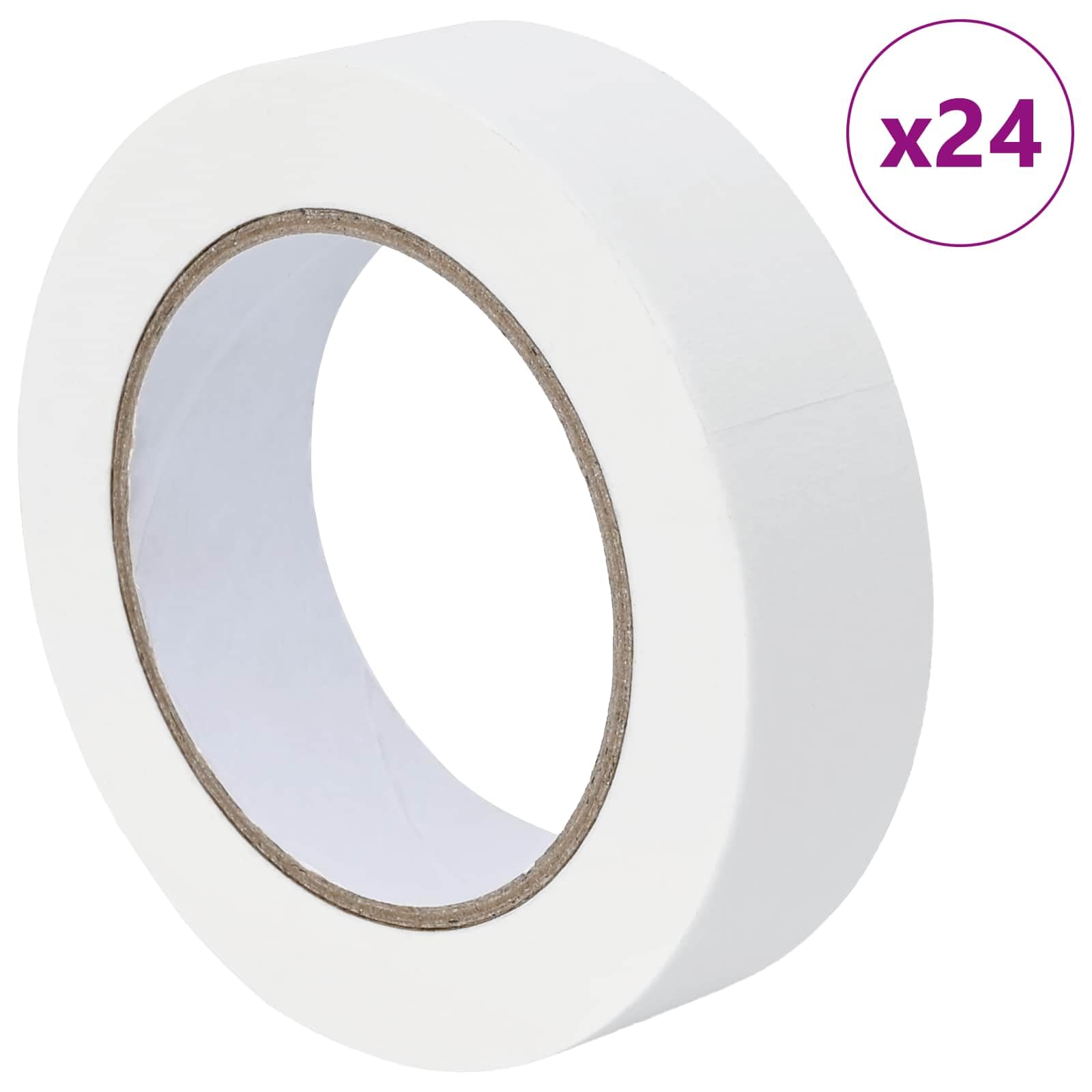 Nastro adesivo per pittore, 24 pezzi, bianco, 30 mm x 50 m, nastro coprente per interni ed esterni, impermeabile, antistrappo, adatto per ristrutturazione, riparazione e artigianato