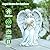 Ovewios Angel Statue Outdoor Decor, Elegant Angel Garden Statues Reading Book with Solar LED Lights Yard Decorations Lawn Ornaments Figurines Resin Sculpture for Outside, Angel Gardening Gifts