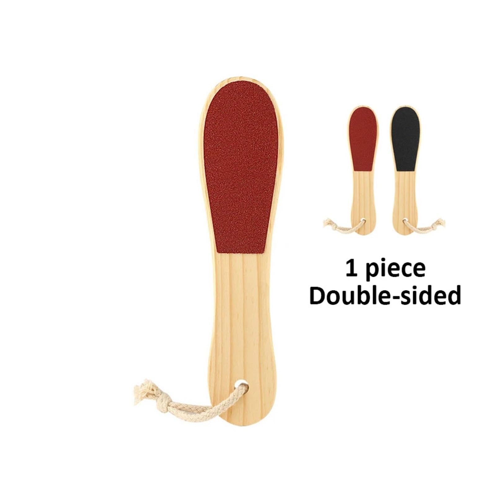 1pc Bimsstein Holz Griff Doppelseitige Fuß Bord Datei Abgestorbene Haut Schwielen Grinder Pediküre Werkzeug Reiben(Small)