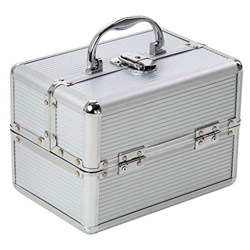 Maleta Maquiagem Vazia Ruby's Grande Chave 4 Bandejas Prata