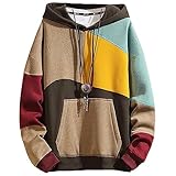 [AYISTELU] メンズ パーカー トップス フード付き 大きいサイズ ゆったり おしゃれ カジュアル 配色切り替え 服 暖かい 秋冬春 (JP, アルファベット, L, カラーA1)