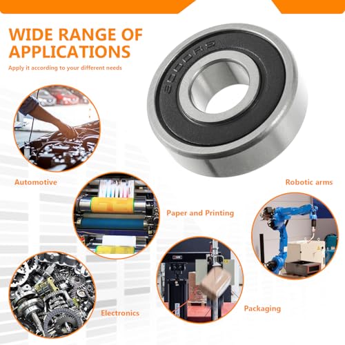 HUAREW 6003 2RS Kugellager, aus Lagerstahl 17mm x 35mm x 10mm, Doppelt Geschirmte Rillenkugellager für DIY, Drehbänke, Motoren, 3D-Drucker, Fräsmaschinen, verschiedene mechanische Geräte, etc(10Pcs)