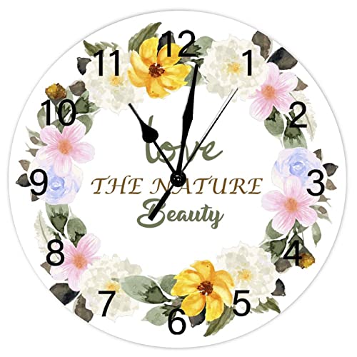 Horloge murale sans tic-tac rustique pour chambre et salon