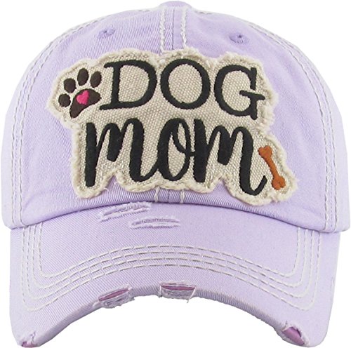 Image of KBETHOS Dog Cat Mom Dad Theme Womens Baseball Cap Distressed Vintage Unconstructed Embroidered Patch Hat