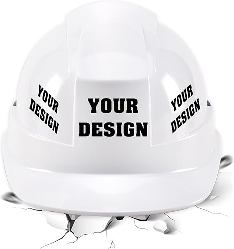 Casco de seguridad para el trabajo al aire libre con logotipo personalizado (blanco))
