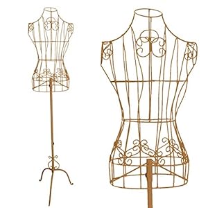 PrimoLiving Metalen paspop in hoogte verstelbaar P-12895 goud – deco mannequin buste in vintage antieke look…