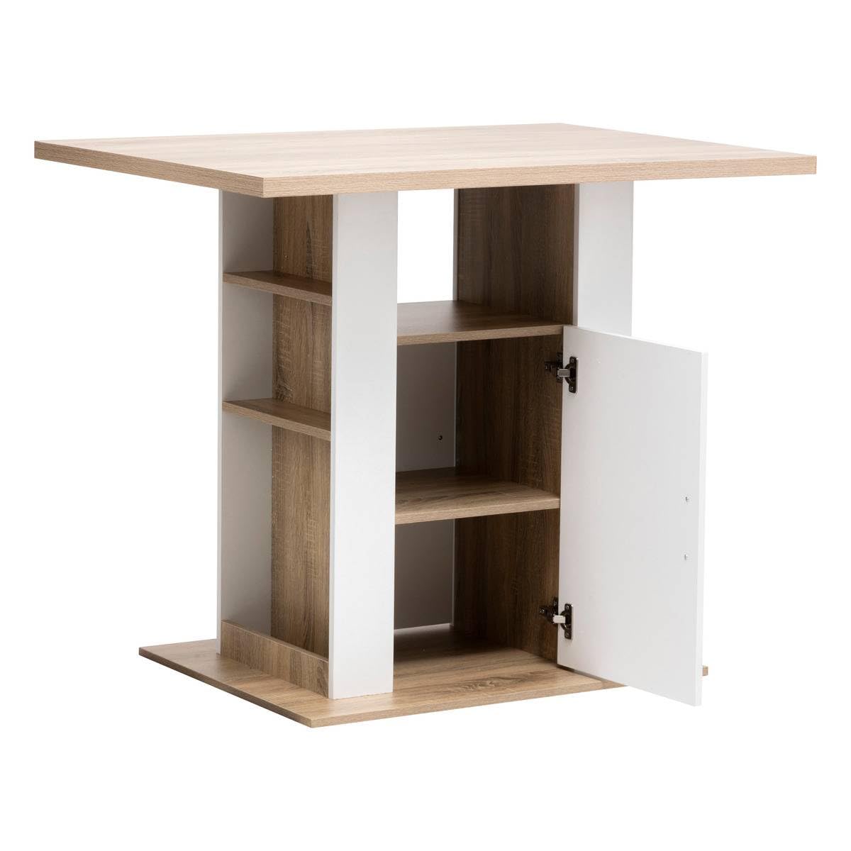 5five - Isla de Cocina Blanca Efecto Madera Natural 90x110cm