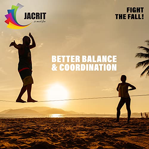 Jacrit Slackline Kit - Premium Tight Rope For Backyard - Suitable For Adults & Kids - Slackline Beginner Kit - Incl. Training Rope & Tree Protectors #TOP5