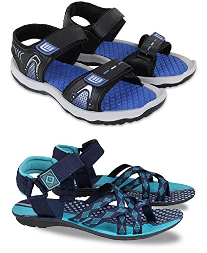Fabbmate 2 Pair Multicolor Comfortable Trendy Sandal for Men’s Pack of 2
