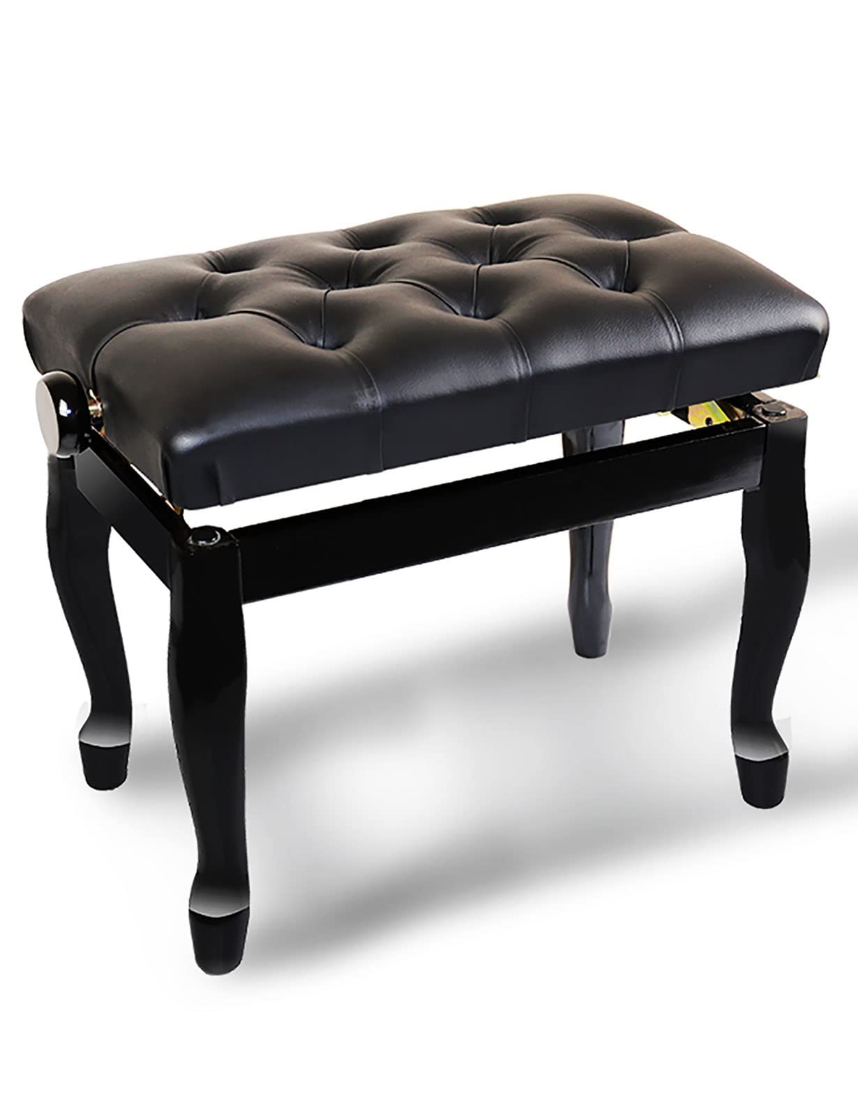 sdneNest Banco de piano de cuero moderno ajustable con patas curvas, 10 cm de altura, 56 x 36 x 47 57 cm, banco de teclado y