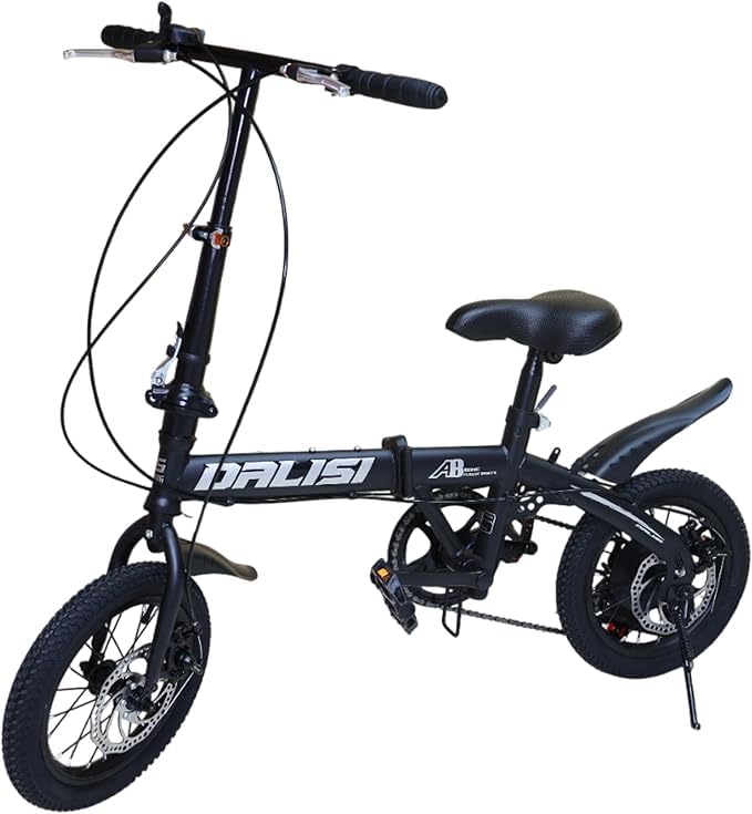 Folding Bicycle, 12/14/16 Inch, 7-Speed Disc Brakes, Carbon Steel Frame