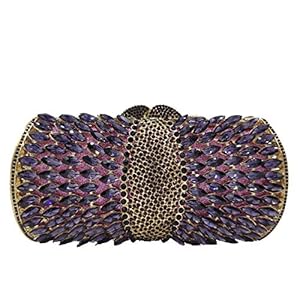 Boutique De FGG Sparkly Crystal Clutch Purse for Women Evening Bags with Spikes Wedding Party Rhinestone Clutch Handbag,Mini