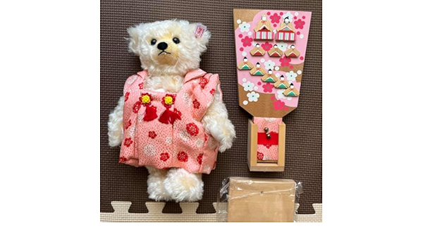 シュタイフ ひなベア　雛飾り羽子板付き　節句　ひな祭り　七五三 Amazon.co.jp: シュタイフ ひなベア 雛飾り羽子板付き 節句