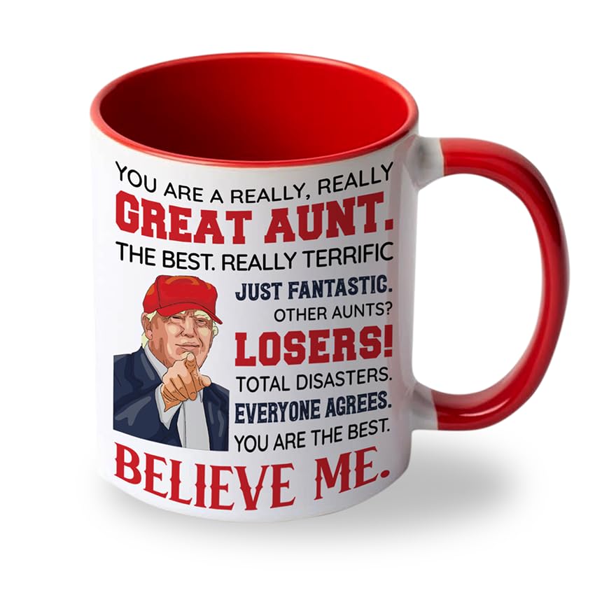 Mothers Day Gift for Aunt - Best Aunt Ever Mug - Auntie Gift Ideas from Niece Nephew - Great Auntie Gifts for Birthday, Christmas, Valentine, Anniversary - Funtie Ceramic Mug 11oz