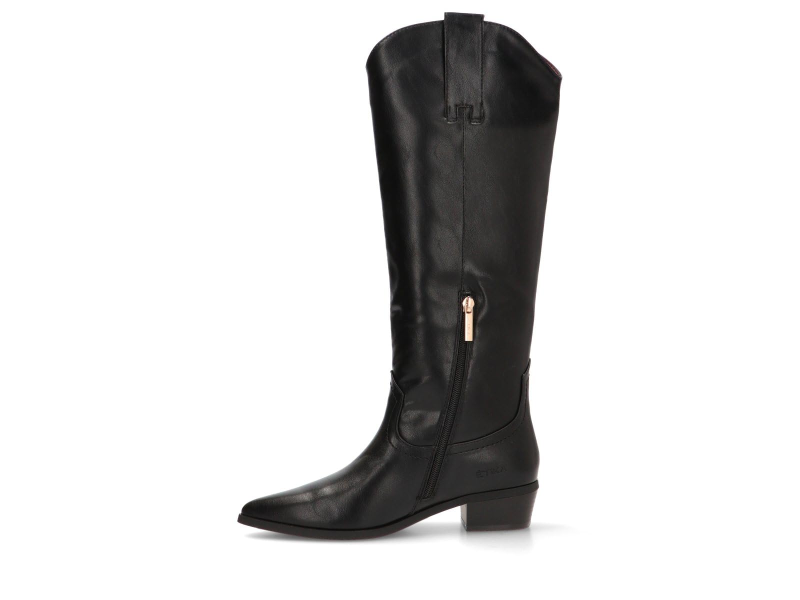 Etika Botines Camperos de Tacón Bajo para Mujer, Bota Estilo Cowboy con Tachuelas y Tacón Cubano de 4cm, Cierre con Cremallera, Modelo 110551
