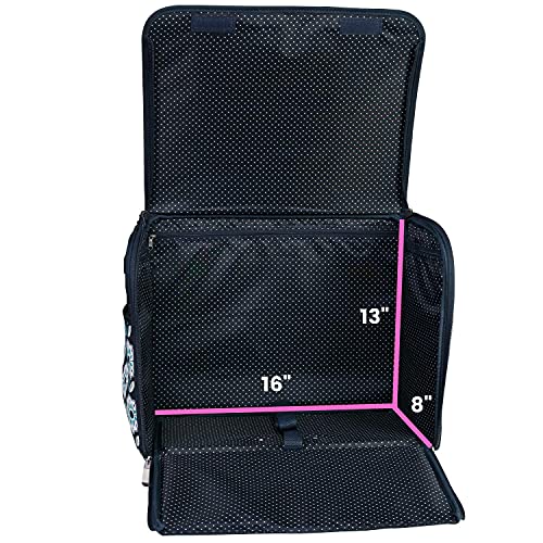 Everything Mary Collapsible Sewing Machine Case, Teal - Craft Rolling Tote Cover Bag With Wheels For Brother, Singer, Bernina, & Most Machines - Storage Organization Carrying Cart For Accessories #TOP3