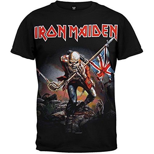 Global Design Concepts Camiseta Iron Maiden Trooper Camiseta Bandera Inglés Negro Negro XL